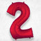 Number Foil Number Two Red - Helium Filled