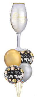 New Year Cheers and  Metallic Dots