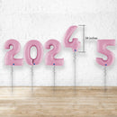 2024 & 5 Large Number Foil PASTEL PINK Balloons