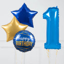 Dark Blue Number, star  With Birthday Balloon Bouquet