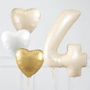 Cream Number With Heart Balloon Bouquet with weight