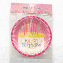 Pink Birthday Party Plate 9inches - 6count / pack