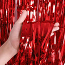 1mx2m Shiny Foil Fringe Curtain – Red