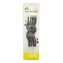 Metallic Curly Spiral Birthday Candles, BLACK with Dots - 6pcs