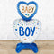 Baby Boy Heart Stuck Blue Foil Balloon Balloon Standee - NON FLYING