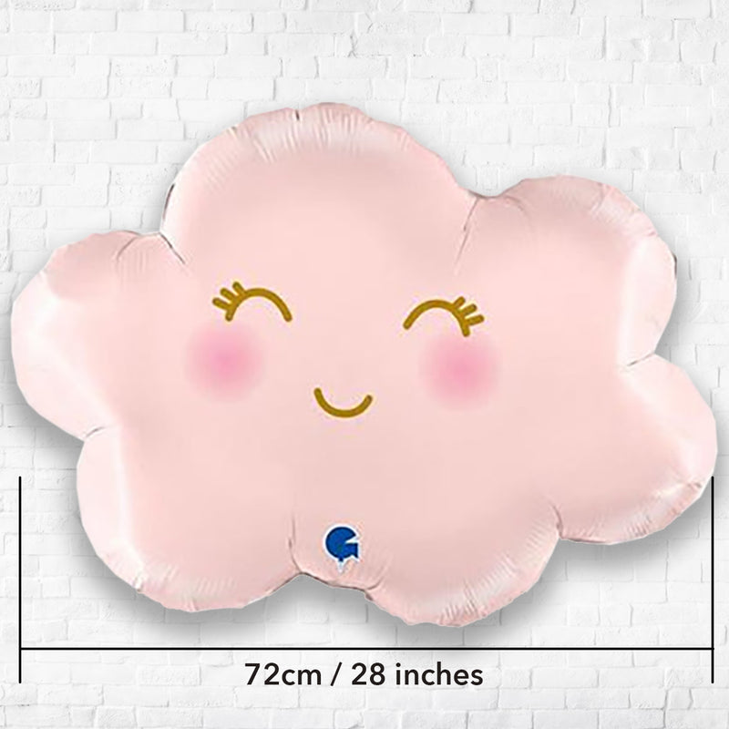 Pink Smilin' Cloud Supershape Foil - Helium Filled