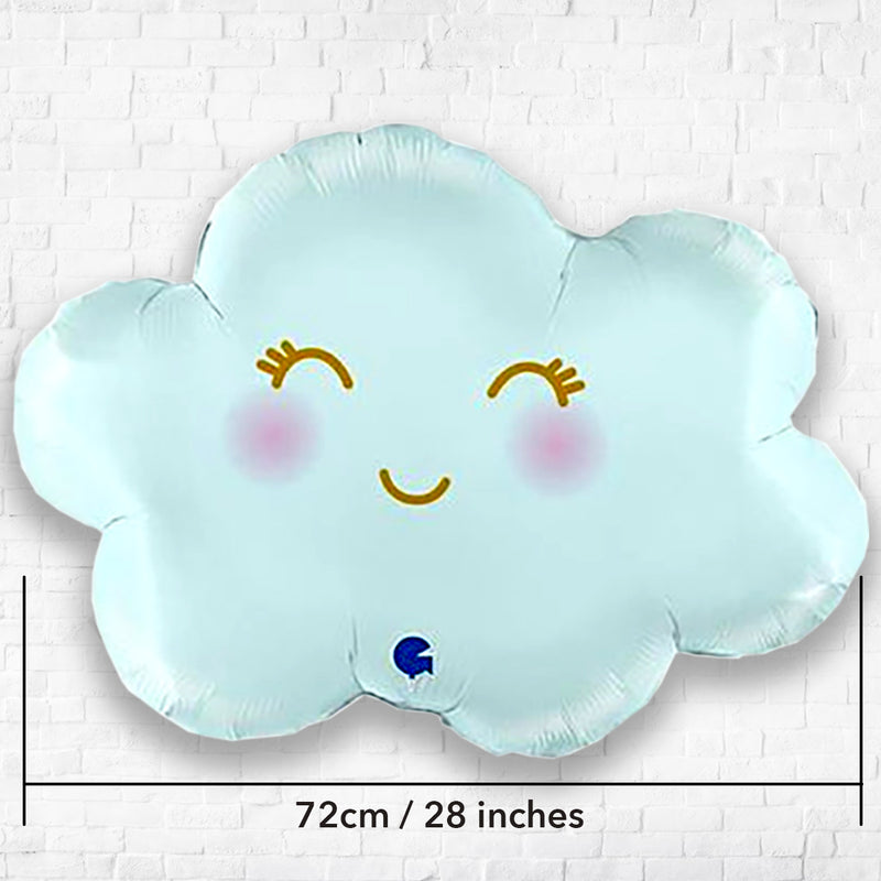 Blue Smilin' Cloud Supershape Foil - Helium Filled