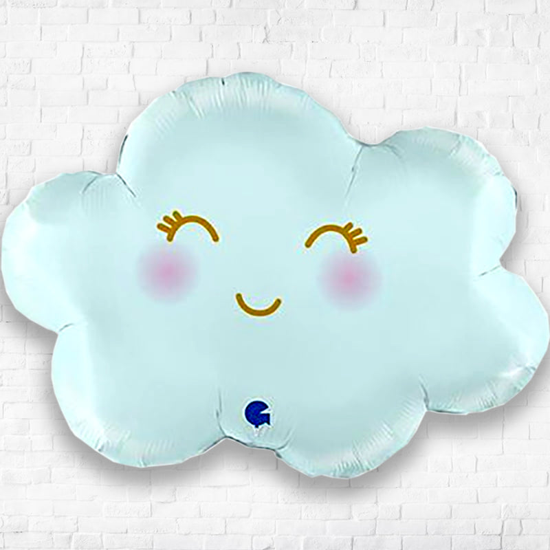 Blue Smilin' Cloud Supershape Foil - Helium Filled