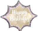 Happy Birthday Satin Gold Burst Foilballoon