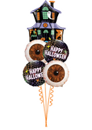 Creepy Castle, Scary Eye Ball  Halloween All foil balloon bouquet