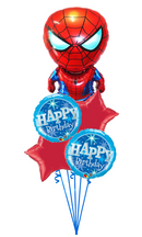Spider Man   Birthday All Foil Balloon Bouquet With Weight