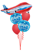Airplane  Happy Birthday Balloon Bouquet With weight
