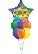 Congratulation Jumbo Prismatic Streamer and Stars Bouquet