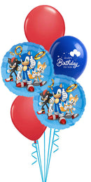 Sonic  Birthday  Balloons  Bouquet with weight