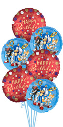 Sonic, Red Satin Happy Birthday Balloon Bouquet with weight