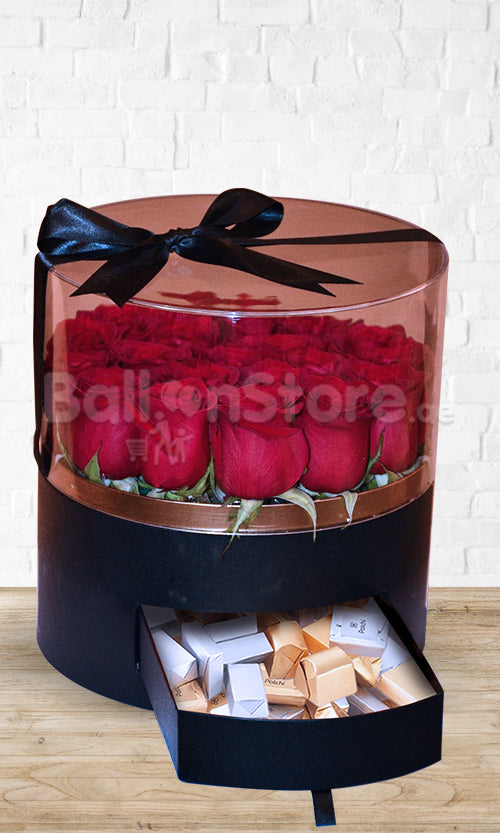 Red Roses with Patchi Chocolate
