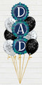 DAD checks & Black Birthday Elegant Sparkles & Swirls Balloon with weight