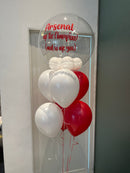 Personalized Red & white   Balloons with Balloon Stuff inside -PRE-ORDER 1DAY In Advance