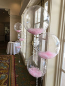 Bobo balloon with pink feather