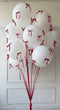 White Aesthetic Helium Balloons Bouquet 12pcs With Weight