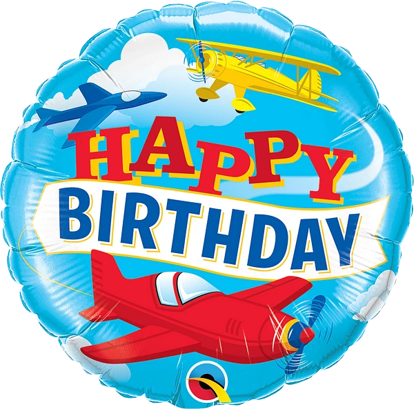 Birthday Airplanes  Foil Balloon