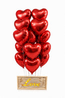 RED Heart Foil Balloon With LOVE Signage weight