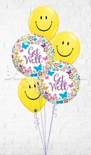 Get well Rainbow Smiley Balloon Bouquet