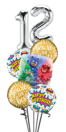 Any Two Number PJ Mask You're My SuperHero Birthday Bouquet