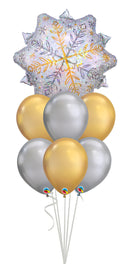 Dazzling Snowflake Chrome Balloons