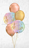 Birthday Pastel Ombre & Stars Rose Gold Big Lil Dots Balloon Bouquet