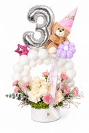 Any single number balloon & flower arrangement