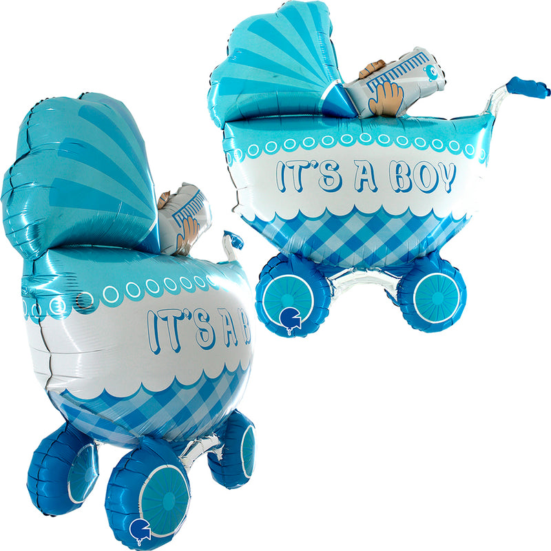 It's A Boy Buggy 3D  Foil Balloons
