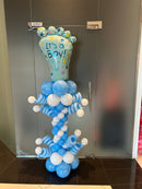 Roman Balloon Pillar with Baby Feet Topper Balloon Arrangement