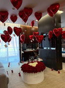 Heart -Roses  With red heart balloon
