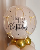 Aesthetic personalizes Double Stuff balloon Table Top Satin Bow-PRE ORDER