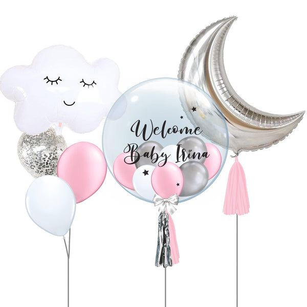 New Born Custom Text  Balloon bouquet
