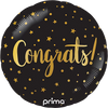 Round Congrats Gold Stars Helium  Balloon