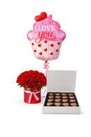 I (Heart) You Radiants Heart Red Roses Choco Combo - 3 in 1