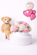 Teddy Bear With Luxury bay Girl Flower Arrangement
