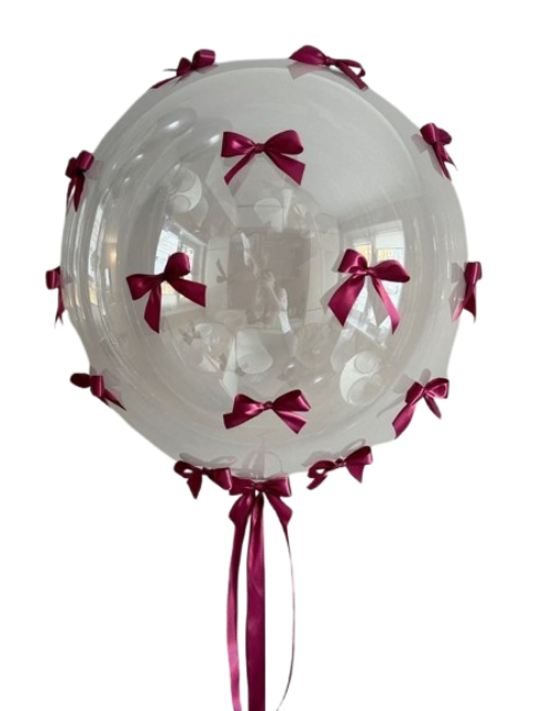 Aesthetic 24inches clear bobo balloon with Satin Bow PRE ORDER day