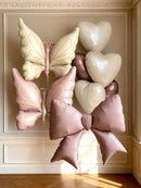 Large Wing Butterfly Love Heart Foil Balloon Bouquet