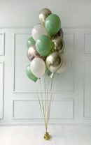 Eucalyptus Chrome Gold White sand  Balloons 15pcs with weight