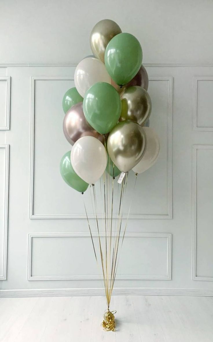 Eucalyptus Chrome Gold White sand  Balloons 15pcs with weight