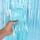 Pastel Blue Foil Curtain Fringe 1M x 2M