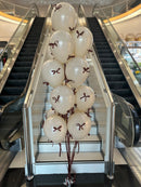 Cream Balloon & Brown Bow Ribbon With weight