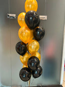 15Pcs Metallic Gold & Black Balloon Bouquet. with weight