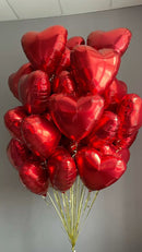 24pcs Red Foil Heart  Valentines Bouquet With Weight