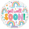 Round Get Well Soon Rainbow foil Balloon