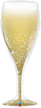 Golden Bubbly Wine Glass Foil Balloon