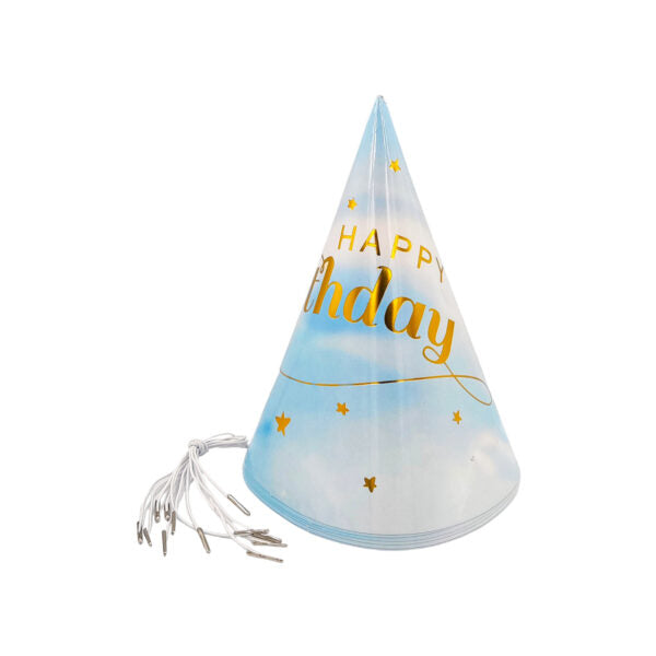 Happy Birthday Party Hats 6-Pieces(BLUE)